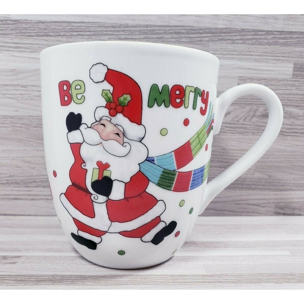 Fitz and Floyd "Be Merry" Christmas 10 oz. Coffee Mug Cup